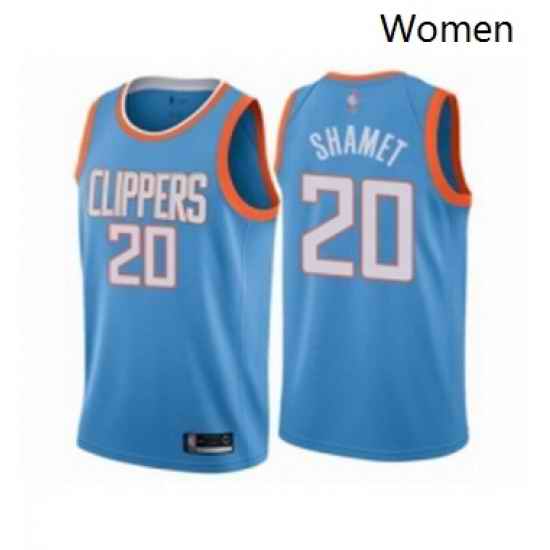 Womens Los Angeles Clippers 20 Landry Shamet Swingman Blue Basketball Jersey City Edition